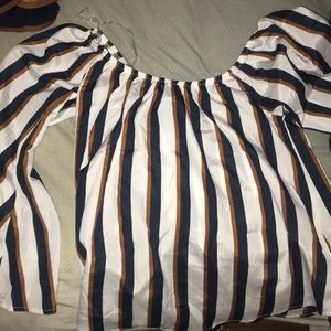 Navy & Gold Striped Blouse 💛💙